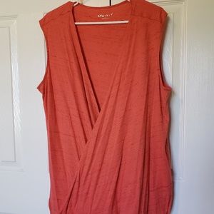 Ava & Viv Faux Wrap Sleeveless T-shirt SZ 2X